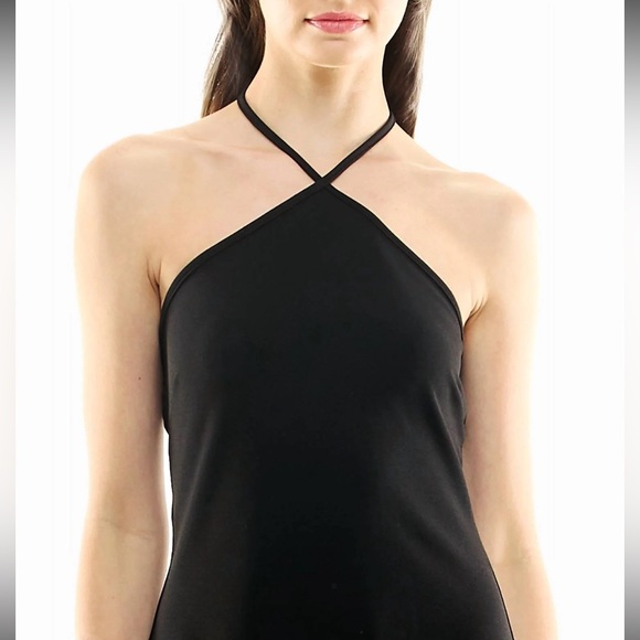 NICOLE MILLER Wren Fringe Halter Midi Dress Black Size 12 - Picture 4 of 8